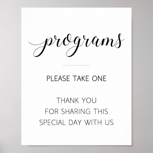 Bitte nehmen Sie ein Hochzeitsprogramm-Zeremoniens Poster (Vorne)