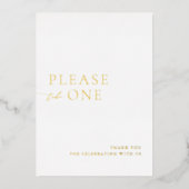 Bitte nehmen Sie ein Minimalistisches Gastgeschenk Folieneinladung (Vorderseite)