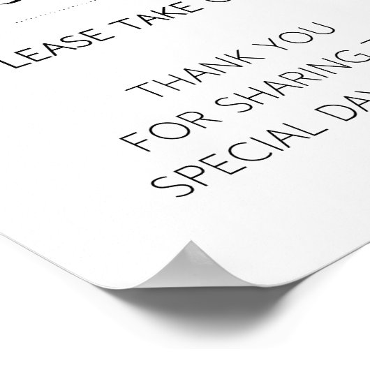 Bitte nehmen Sie eine feierliche Hochzeitsfeier an Poster (Ecke)