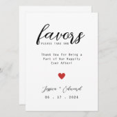 Bitte nehmen Sie eine Gastgeschenk Hochzeit Einfac (Vorne/Hinten)