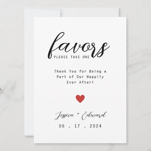 Bitte nehmen Sie eine Gastgeschenk Hochzeit Einfac (Vorderseite)