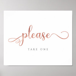 Bitte nehmen Sie eine   Rose Gold Favoriten Hochze Poster