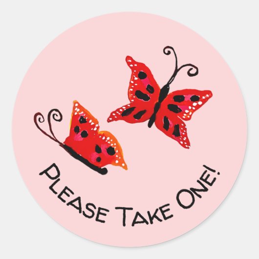 Bitte nehmen Sie eine Schmetterling Pink Baby Dusc Runder Aufkleber (Vorderseite)