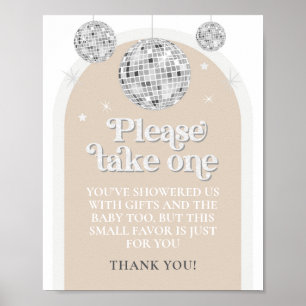 Bitte nehmen Sie einen Gefallen an Sign Disco Ball Poster