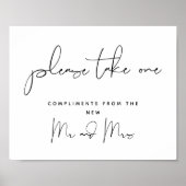 Bitte nehmen Sie eins, Gastgeschenke Hochzeiten un Poster (Vorne)