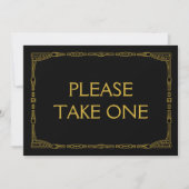 "Bitte nehmen Sie eins" Gold Art Deco Style Hochze (Vorderseite)