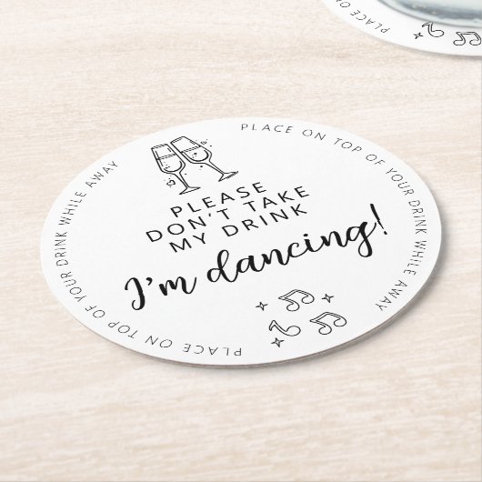 Bitte nehmen Sie nicht mein Drink Minimal Elegant Runder Pappuntersetzer (Angewinkelt)