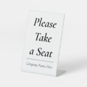 "Bitte nehmen Sie Platz" + Kundenname Sockelschild (Vorderseite)