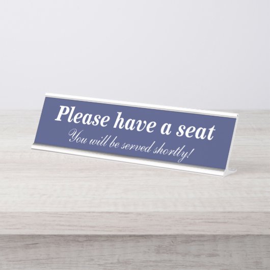 "Bitte nehmen Sie Platz. Schreibtischnamensplakette (Vorderseite )