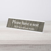 "Bitte nehmen Sie Platz. Schreibtischnamensplakette (Vorderseite )