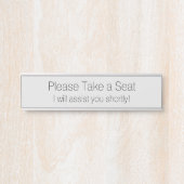 "Bitte nehmen Sie Platz" Türschild (Vorderseite )