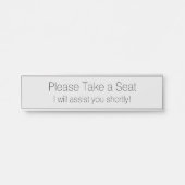 "Bitte nehmen Sie Platz" Türschild (Vorderseite )