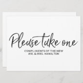 "Bitte nehmen Sie sich eine" Gastgeschenke Hochzei Einladung (Vorne/Hinten)