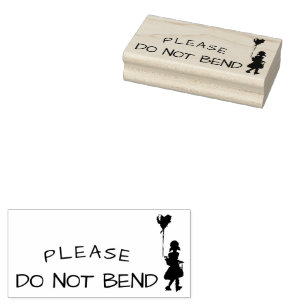 Bitte NICHT KNICKEN Mädchen mit Herzballon Gummistempel