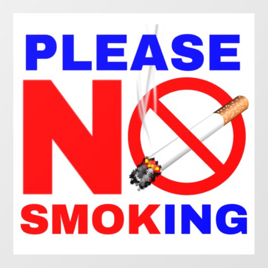 Bitte nicht rauchen fensteraufkleber (Blatt)