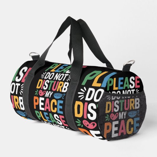 Bitte nicht stören bunt  duffle bag (Rechte Ecke)