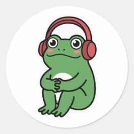 Bitte-nicht-stören-Frosch Runder Aufkleber