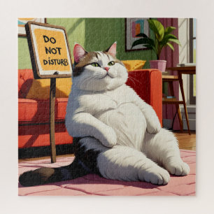 Bitte nicht stören Lustige dicke Katze  Puzzle