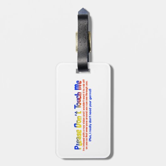 Bitte nicht tun Touch ich Gepäckanhänger (Rückseite vertikal)