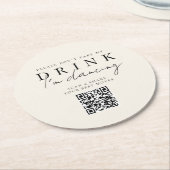 Bitte nimm meinen Drink nicht! QR-Code-Foto Runder Pappuntersetzer (Angewinkelt)