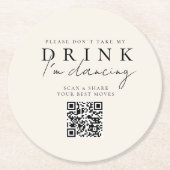 Bitte nimm meinen Drink nicht! QR-Code-Foto Runder Pappuntersetzer (Vorderseite)