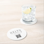 Bitte nimm meinen Drink nicht! QR-Code-Foto Runder Pappuntersetzer (Vor Ort)