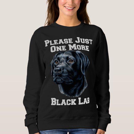 Bitte nur noch einen schwarzen Lab-Hund Sweatshirt (Vorderseite)