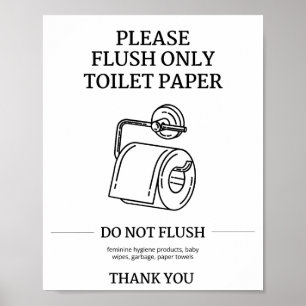 Bitte nur Toilettenpapier hinunterspülen Poster