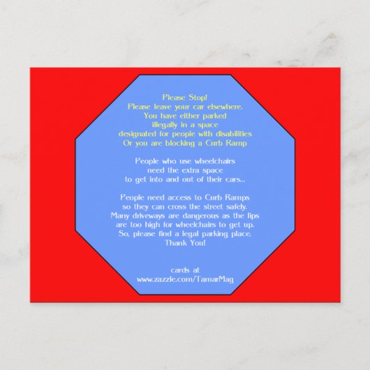 BITTE Parken hier stoppen Postkarte (Vorderseite)