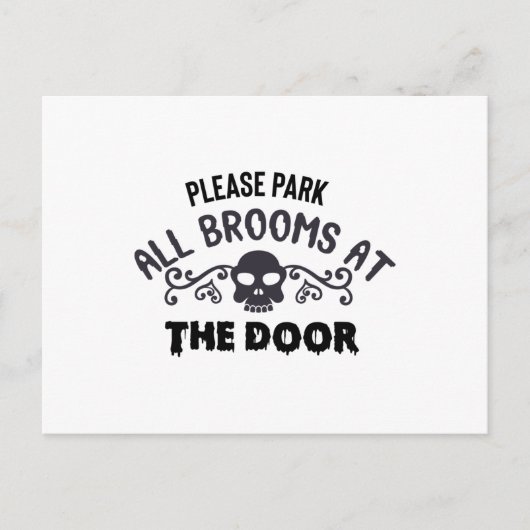 Bitte parken Sie alle Besen an der Tür Postkarte (Vorderseite)