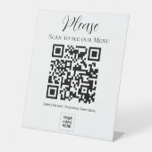 Bitte prüfen Sie unser Menü Online QR-Code Sockelschild (Vorderseite)