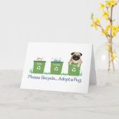 Bitte Recycle, Adoptier einen Mops Karte (Gelbe Blume)