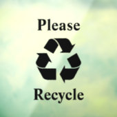 Bitte Recycle mit Recycelnd Symbol Fensteraufkleber (Blatt 3)