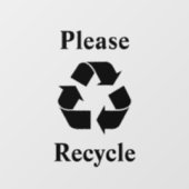 Bitte Recycle mit Recycelnd Symbol Fensteraufkleber (Blatt)