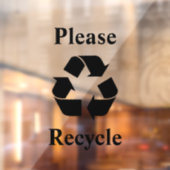 Bitte Recycle mit Recycelnd Symbol Fensteraufkleber (Blatt 2)