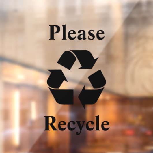 Bitte Recycle mit Recycelnd Symbol Fensteraufkleber (Blatt 2)