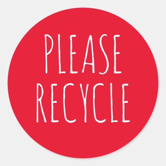 Bitte Recycle "Retten Sie den Planeten grün" Runder Aufkleber (Vorderseite)
