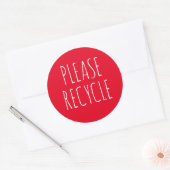 Bitte Recycle "Retten Sie den Planeten grün" Runder Aufkleber (Umschlag)