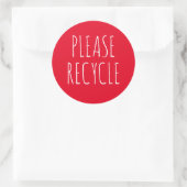 Bitte Recycle "Retten Sie den Planeten grün" Runder Aufkleber (Tasche)