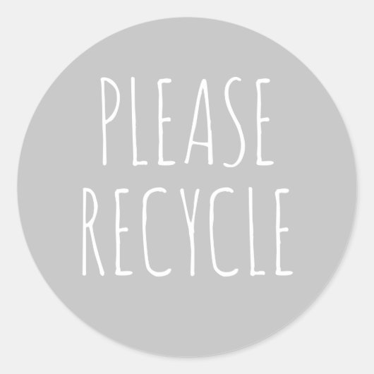 Bitte Recycle "Retten Sie den Planeten grün" Runder Aufkleber (Vorderseite)