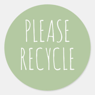 Bitte Recycle "Retten Sie den Planeten grün" Runder Aufkleber
