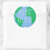Bitte Recycle "Retten Sie den Planeten grün" Runder Aufkleber (Tasche)