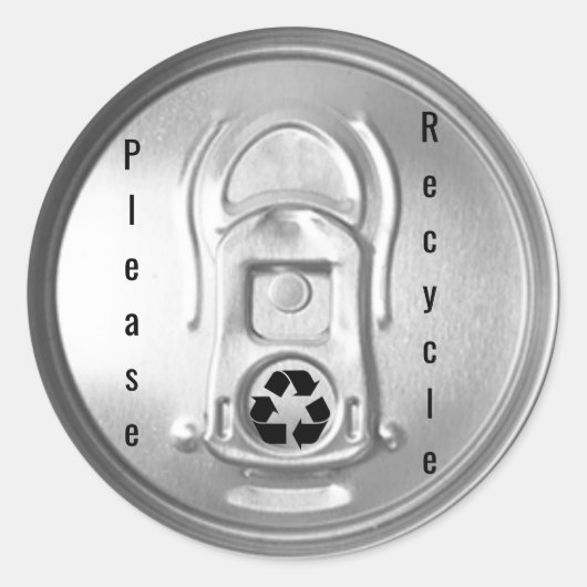 Bitte Recycle Soda Pop Beer Can Lid Runder Aufkleber (Vorderseite)