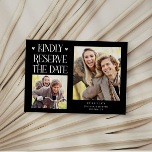 Bitte reservieren Sie 2-Foto schwarze Hochzeit Save The Date