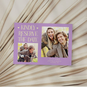 Bitte reservieren Sie 2-Foto-Zitronen-Glyzinien-Ho Save The Date