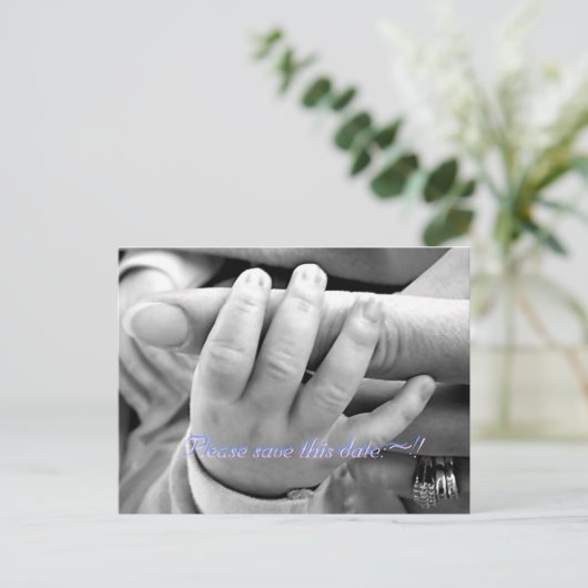 Bitte rett dieses Datum:~!, Bitte rett dies ... Ankündigungspostkarte (Stehend Vorderseite)