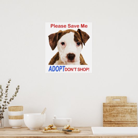 Bitte Rett mir Adoptier, nicht zu kaufen Poster (Küche)