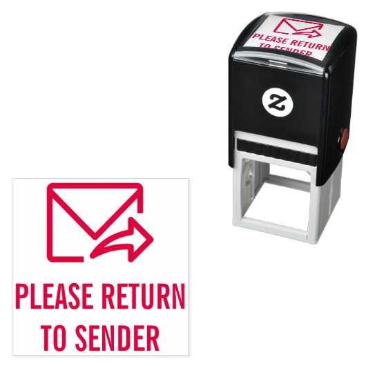 "BITTE RÜCKKEHR AN SENDER" & Umschlag-und-Pfeil Permastempel (Beispiel)