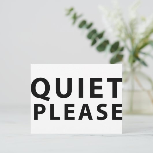 Bitte ruhig postkarte (Stehend Vorderseite)