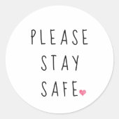 Bitte Safe Bleibe Runder Aufkleber (Vorderseite)
